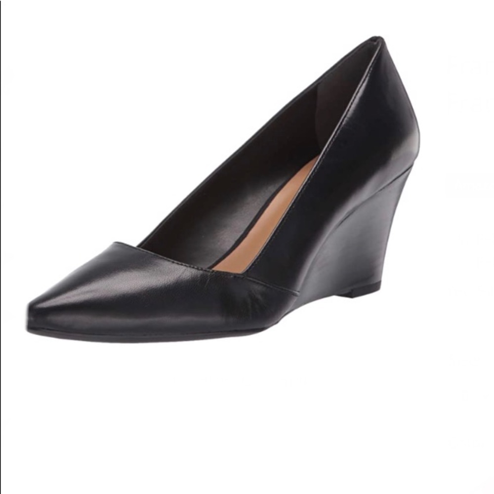 Franco Sarto Black Leather Wedge